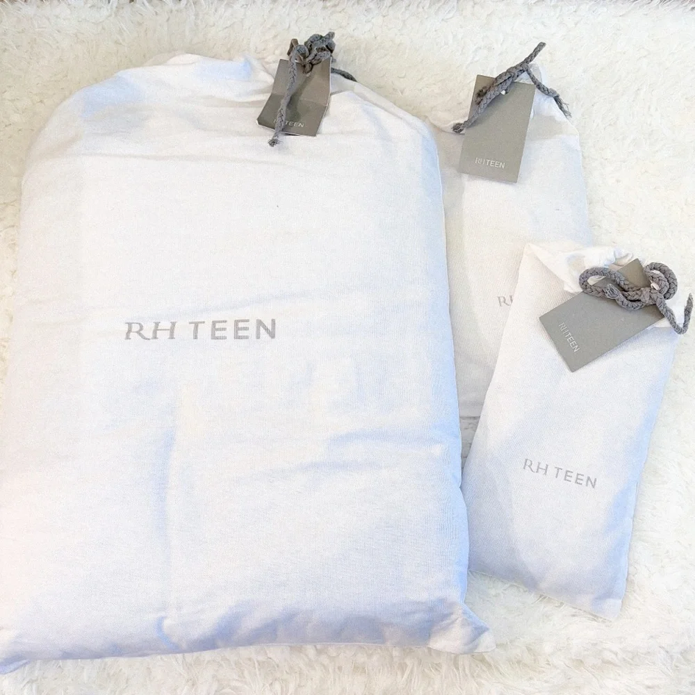 rh teen ruffle appliquéd organic voile bedding set